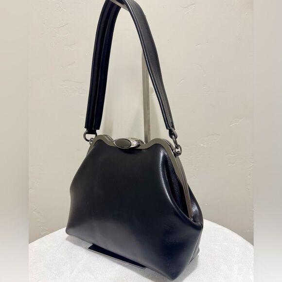 Premium Oil Wax Cowhide Handmade Custom Metal Frame Handbag & 2 Strap Styles - Picture 10 of 16